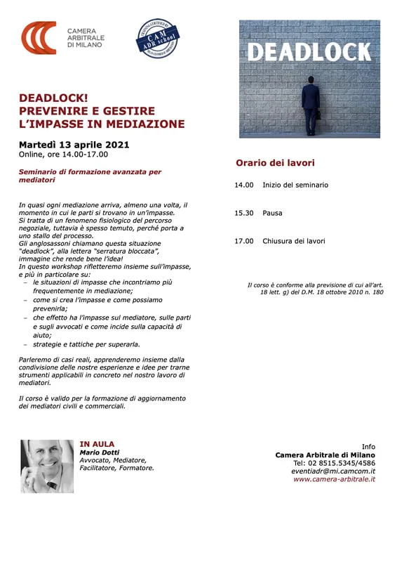 Deadlock! How to overcome the impasse in mediation